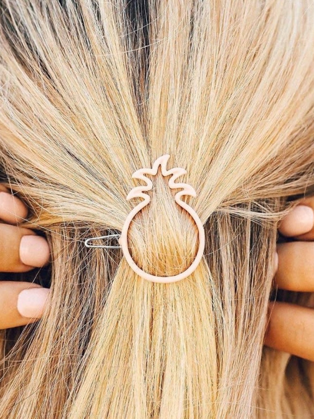 Pura Vida Pineapple Barrette Salmon Pink